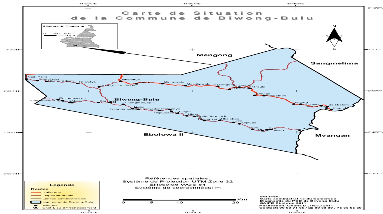 carte de Biwong-Bulu